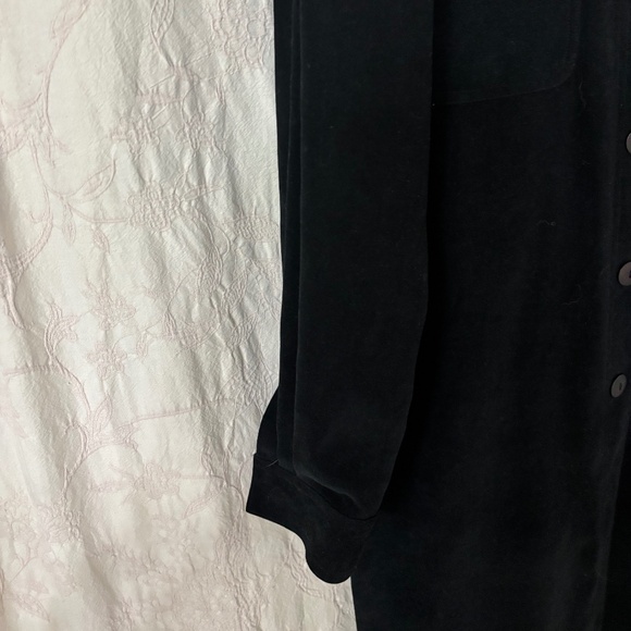 Tess Woman’s Vintage Long Sleeve Button Up Faux Suede Dress Black Size L - Picture 5 of 6